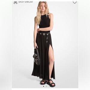 NEW MICHAEL MICHAEL KORS
Smocked Georgette Maxi Dress in black